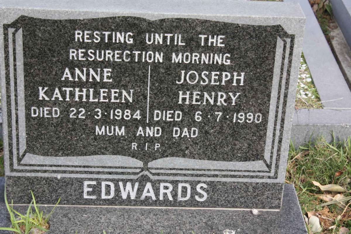 EDWARDS Joseph Henry -1990 &amp; Anne Kathleen -1984