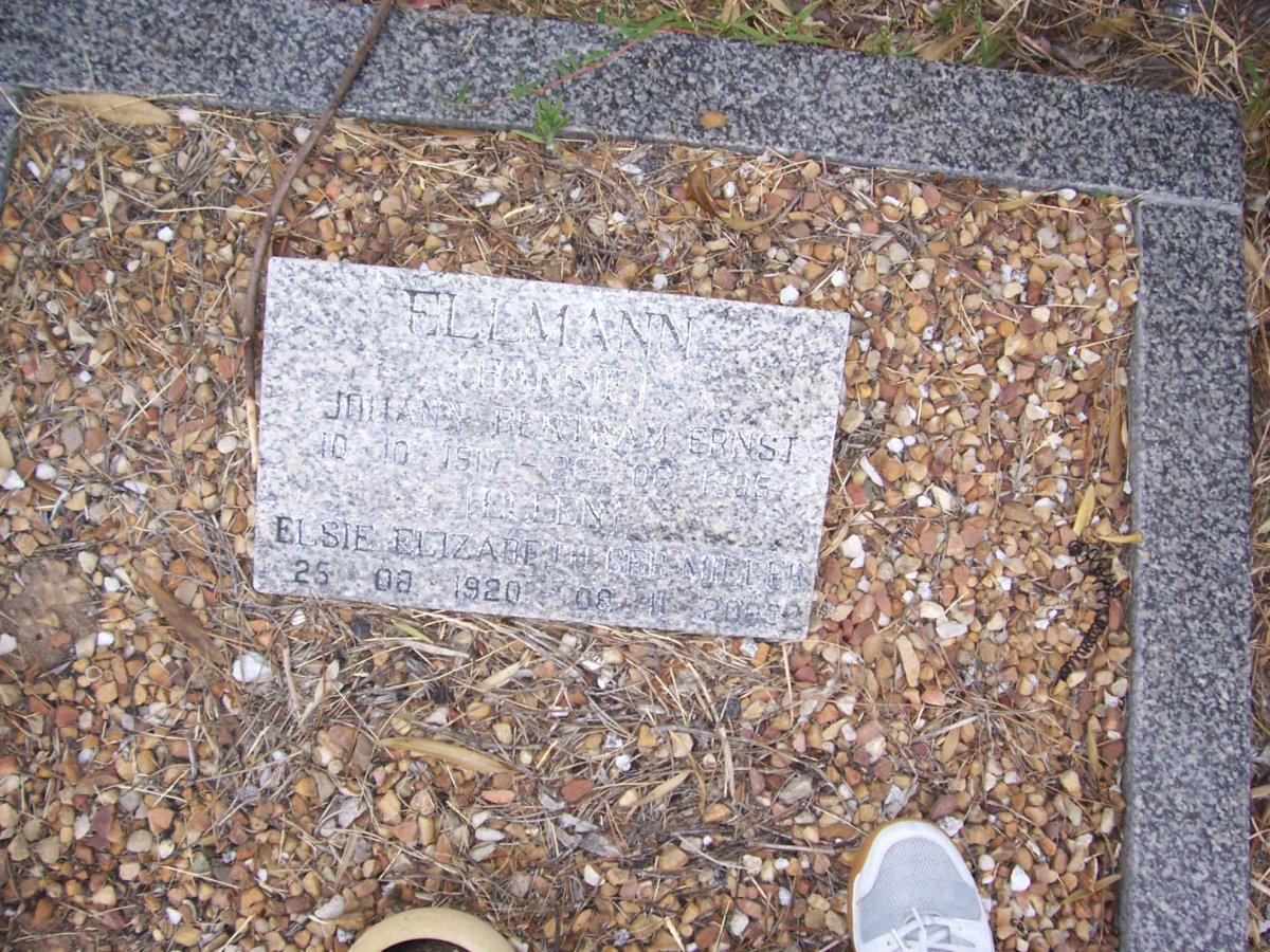 ELLMANN Johann Bertham Ernst 1917-1995 &amp; Elsie Elizabeth MILLER 1920-200?