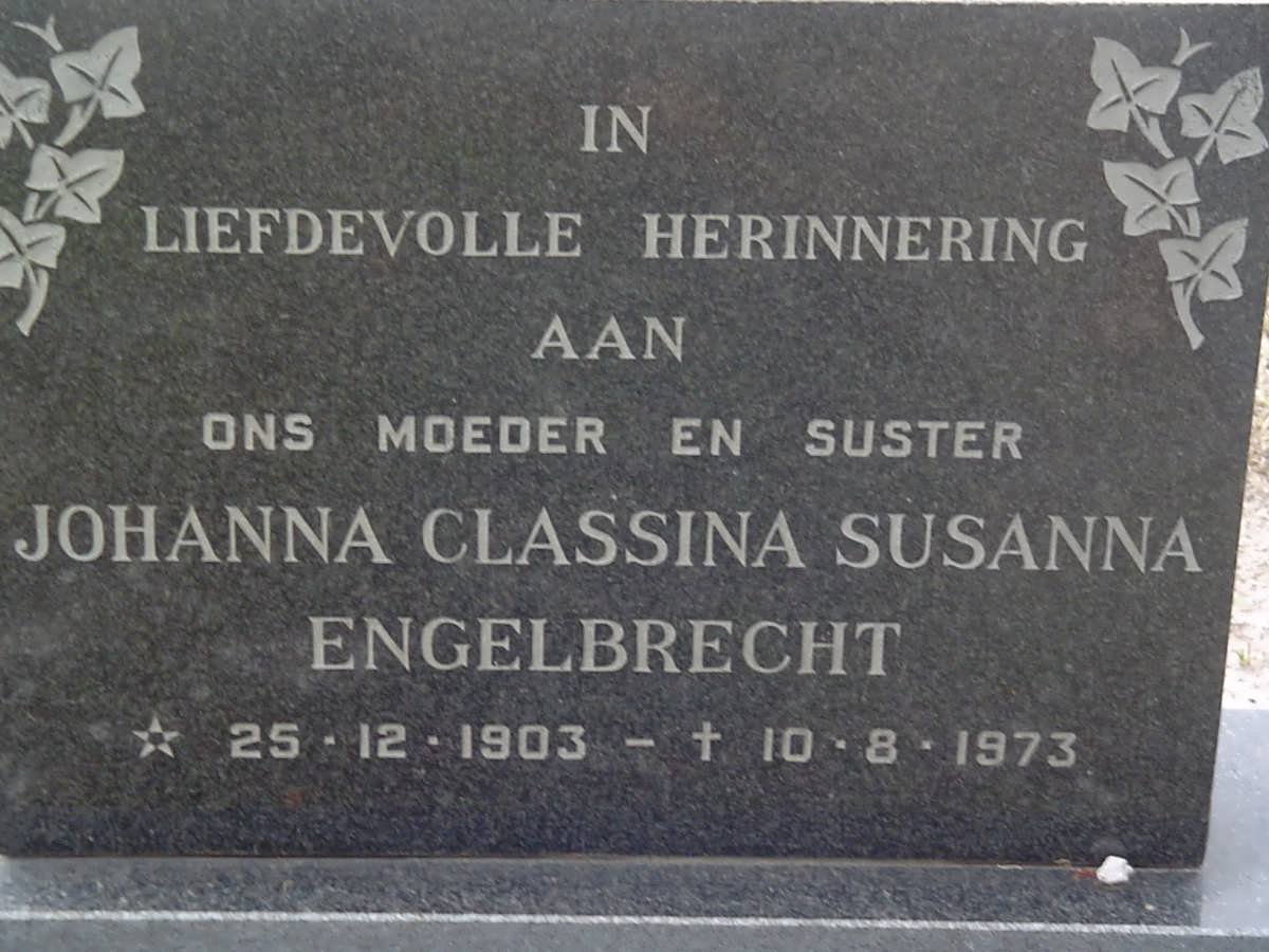 ENGELBRECHT Johanna Classina Susanna 1903-1973