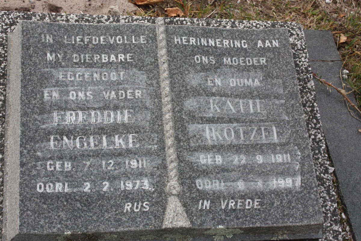 ENGELKE Freddie 1911-1973 &amp; Katie KOTZE 1911-1997