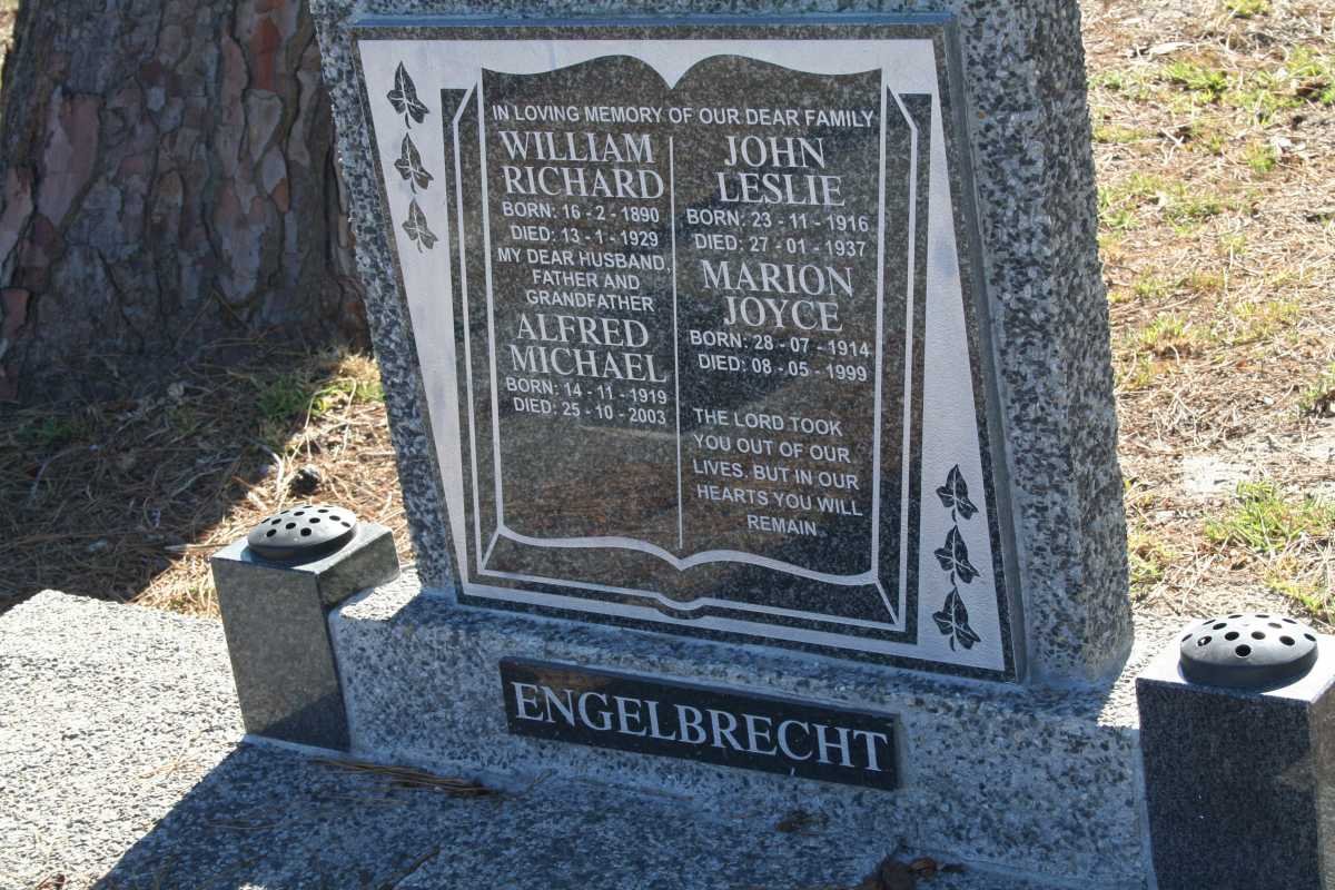 ENGELBRECHT William Richard 1890-1929 :: ENGELBRECHT John Leslie 1916-1937