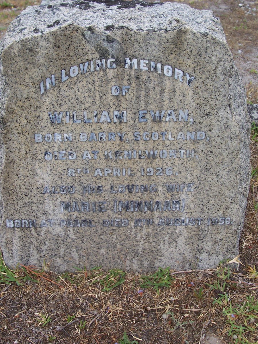 EWAN William -1926 &amp; Marie MINNAAR -1956