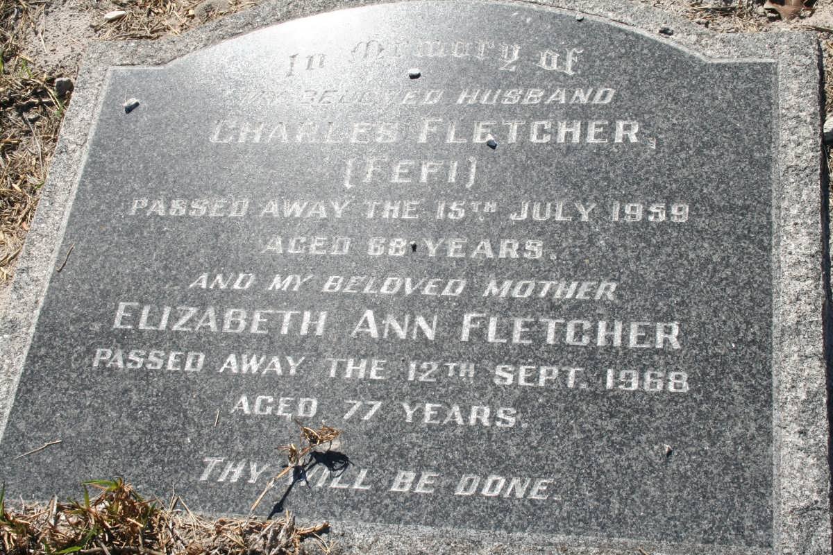 FLETCHER Charles -1959 &amp; Elizabeth Ann -1968