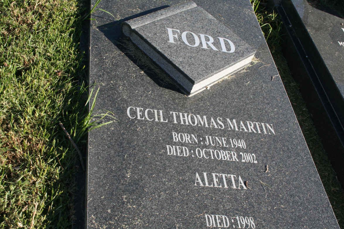 FORD Cecil Thomas Martin 1940-2002 &amp; Aletta -1998
