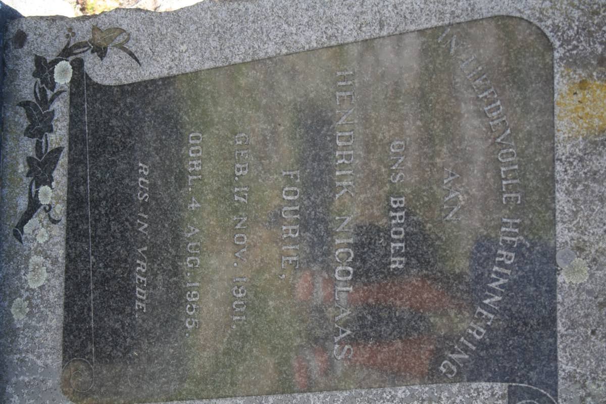 FOURIE Hendrik Nicolaas 1901-1955