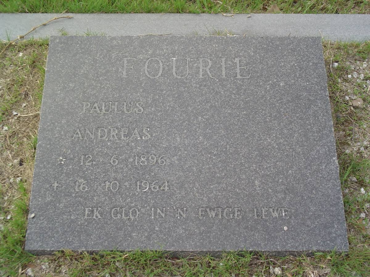 FOURIE Paulus Andreas 1896-1964