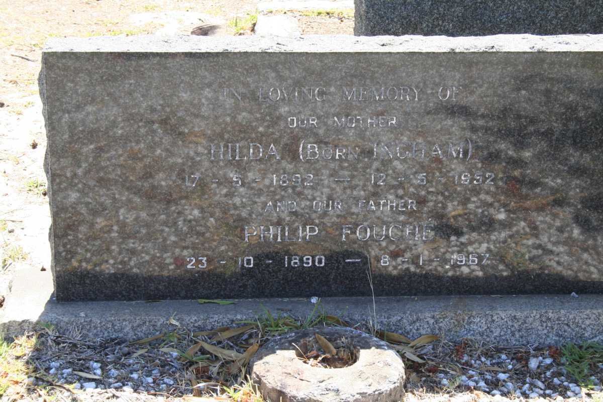 FOUCHÉ Philip 1890-1967 &amp; Hilda INGHAM 1892-1952