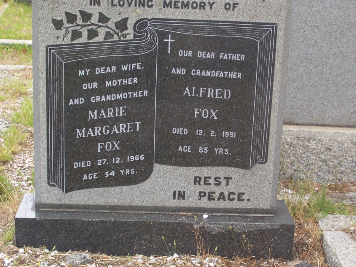 FOX Alfred -1991 &amp; Marie Margaret -1966
