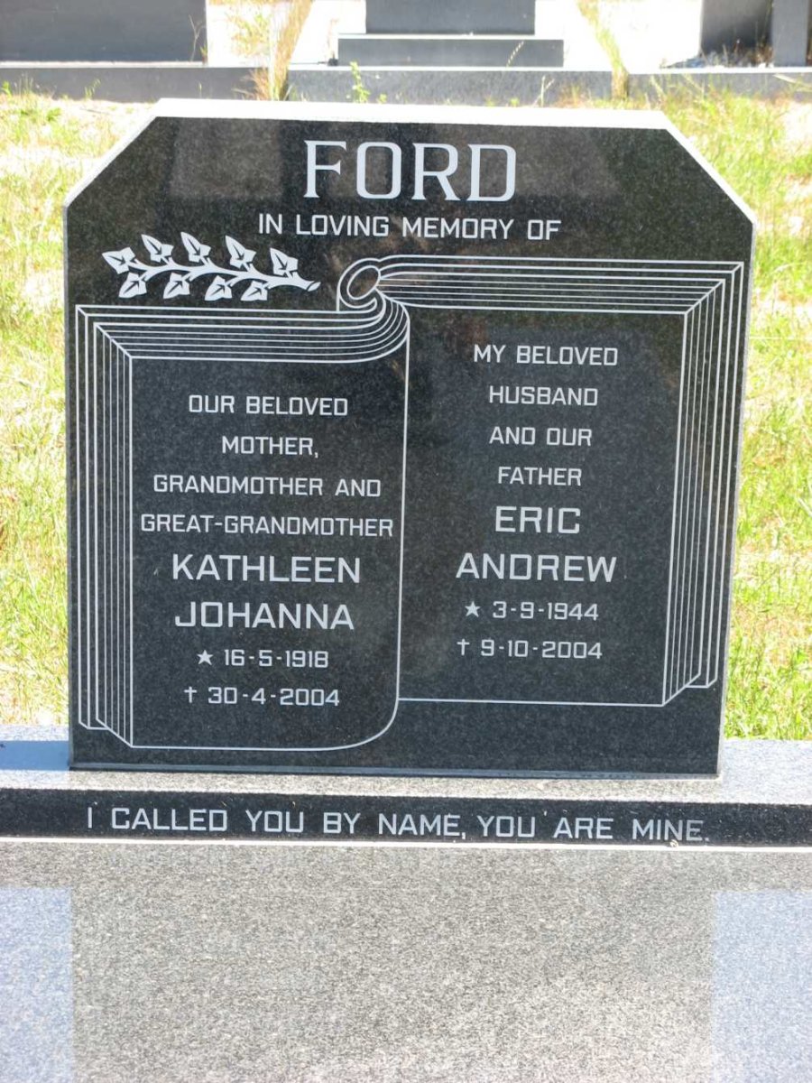 FORD Kathleen Johanna 1918-2004 :: FORD Eric Andrew 1944-2004