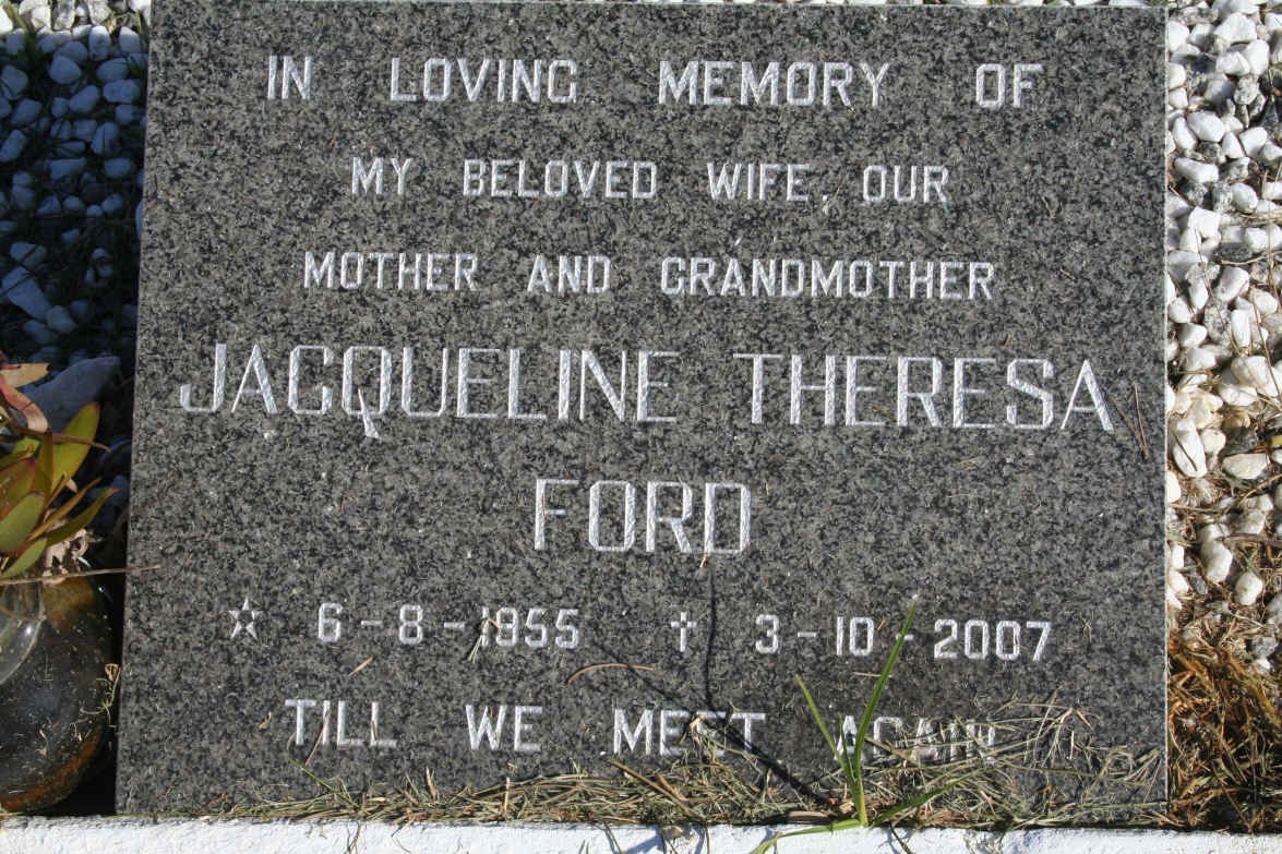 FORD Jacqueline Theresa 1955-2007