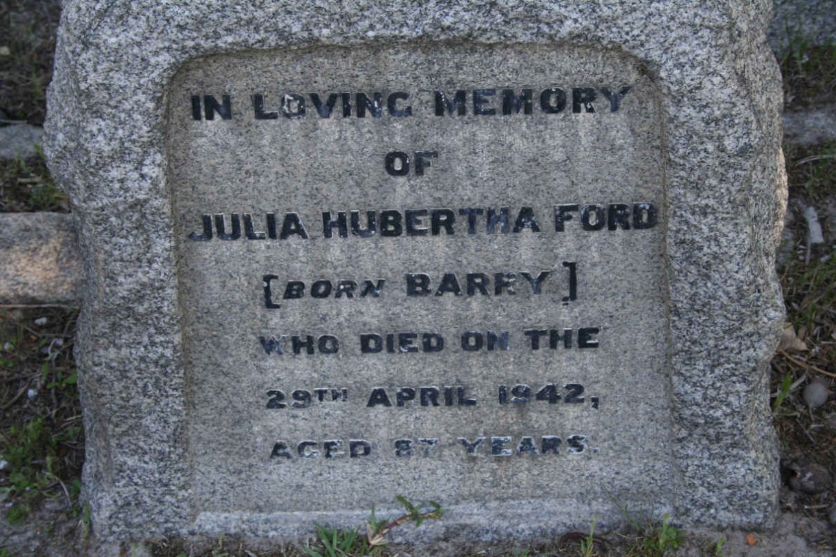 FORD Julia Hubertha nee BARRY -1942