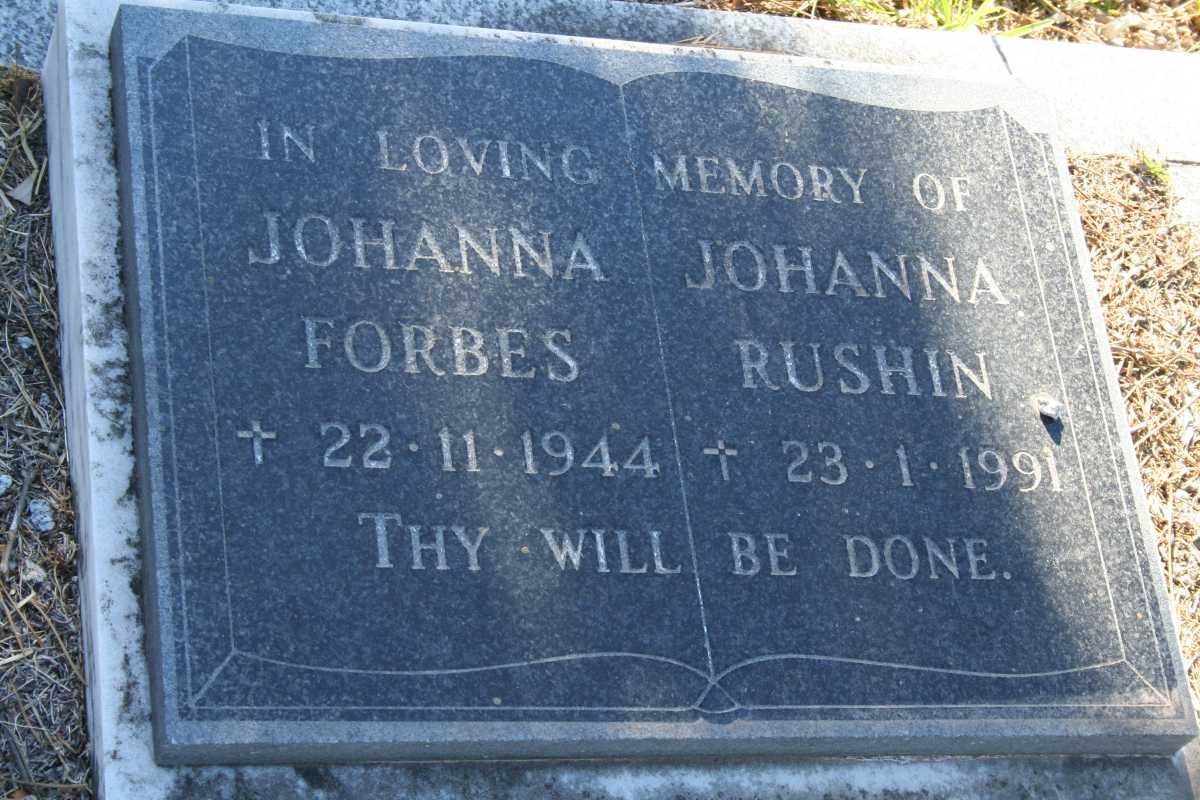 FORBES Johanna -1944 :: RUSHIN Johanna -1991