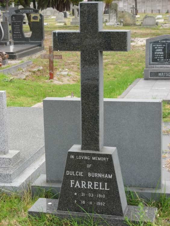 FARRELL Dulcie Burnham 1910-1992
