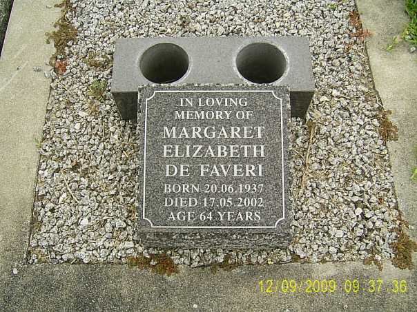 FAVERI Margaret Elizabeth, de 1937-2002