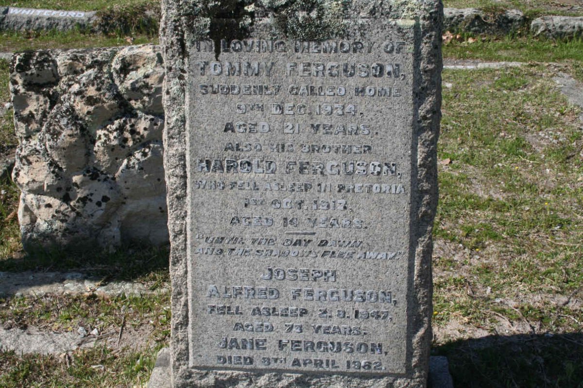 FERGUSON Joseph Alfred -1947 &amp; Jane -1962 :: FERGUSON Harold -1917 :: FERGUSON Tommy -1934