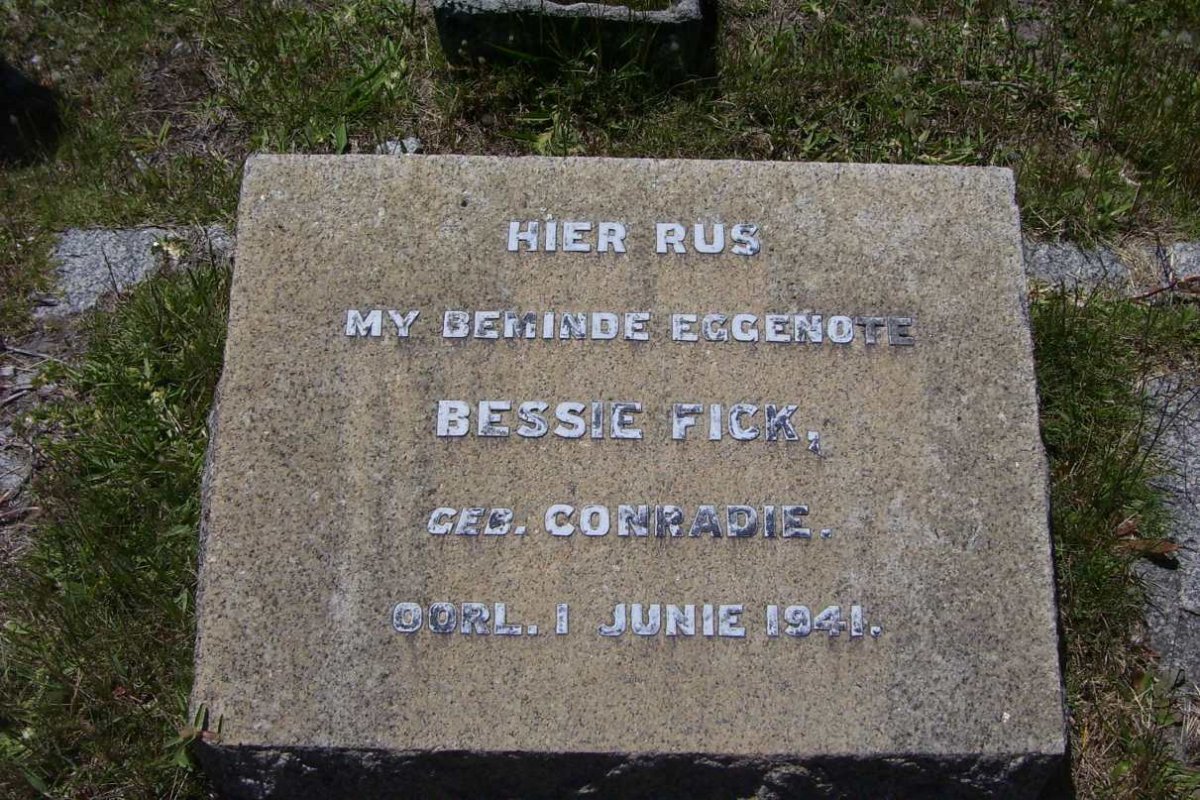 FICK Bessie nee CONRADIE -1941