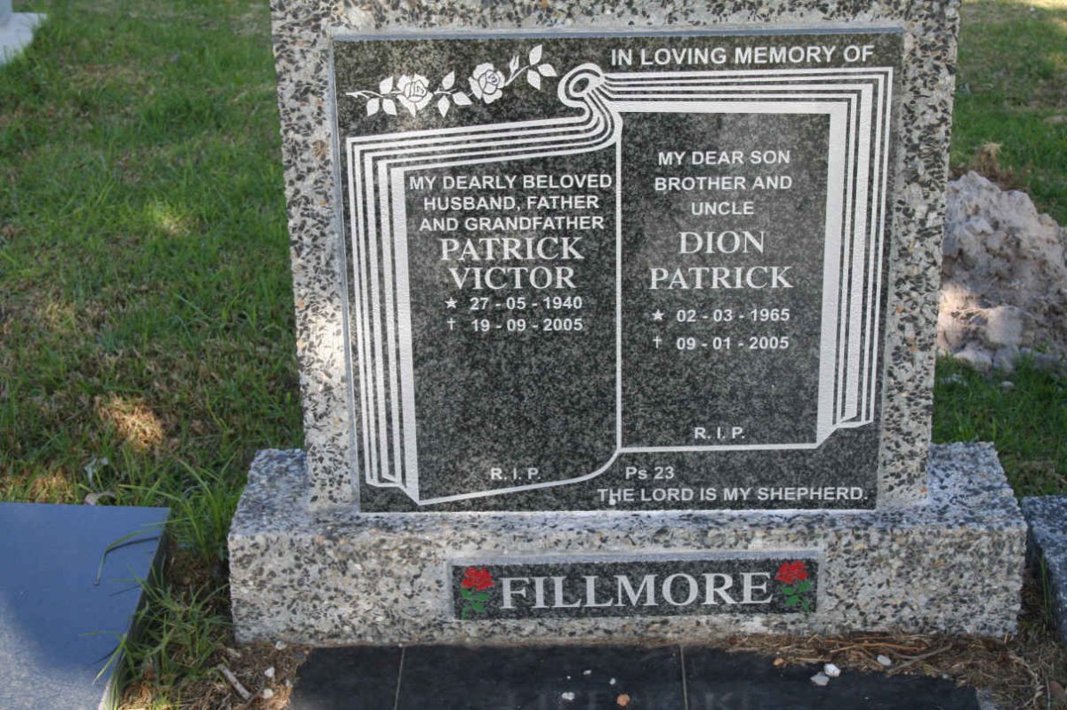 FILLMORE Patrick Victor 1940-2005 :: FILLMORE Dion Patrick 1965-2005