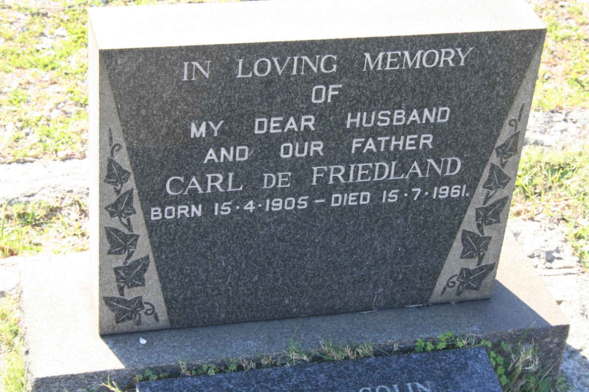 FRIEDLAND Carl, de 1905-1961