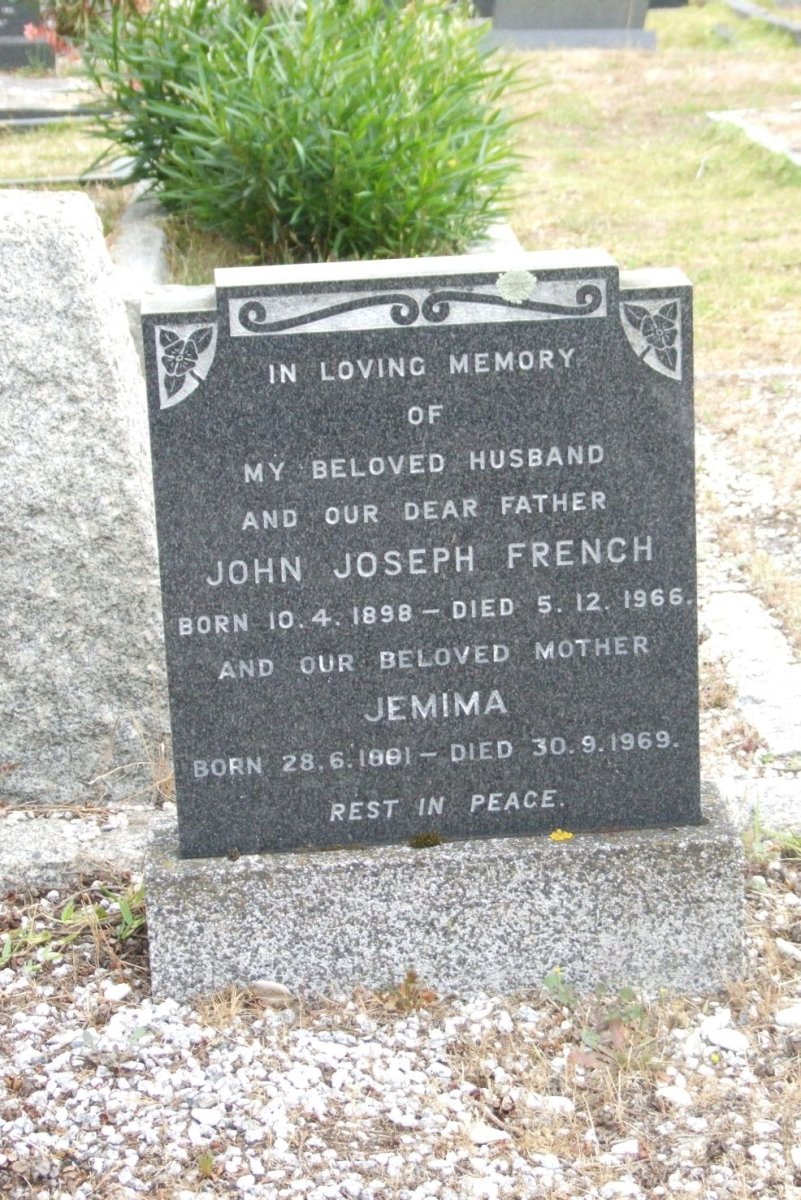 FRENCH John Joseph 1898-1966 &amp; Jemima 1901-1969