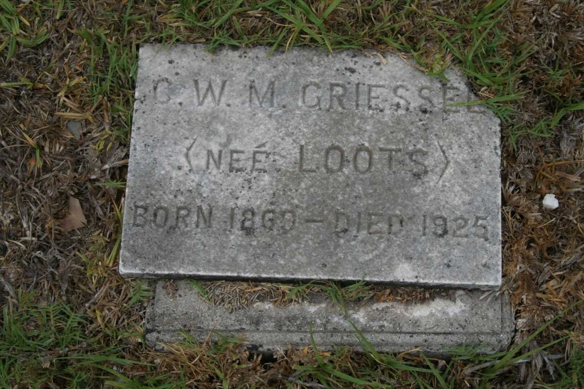 GRIESSEL C.W.M. nee LOOTS 186?-1925