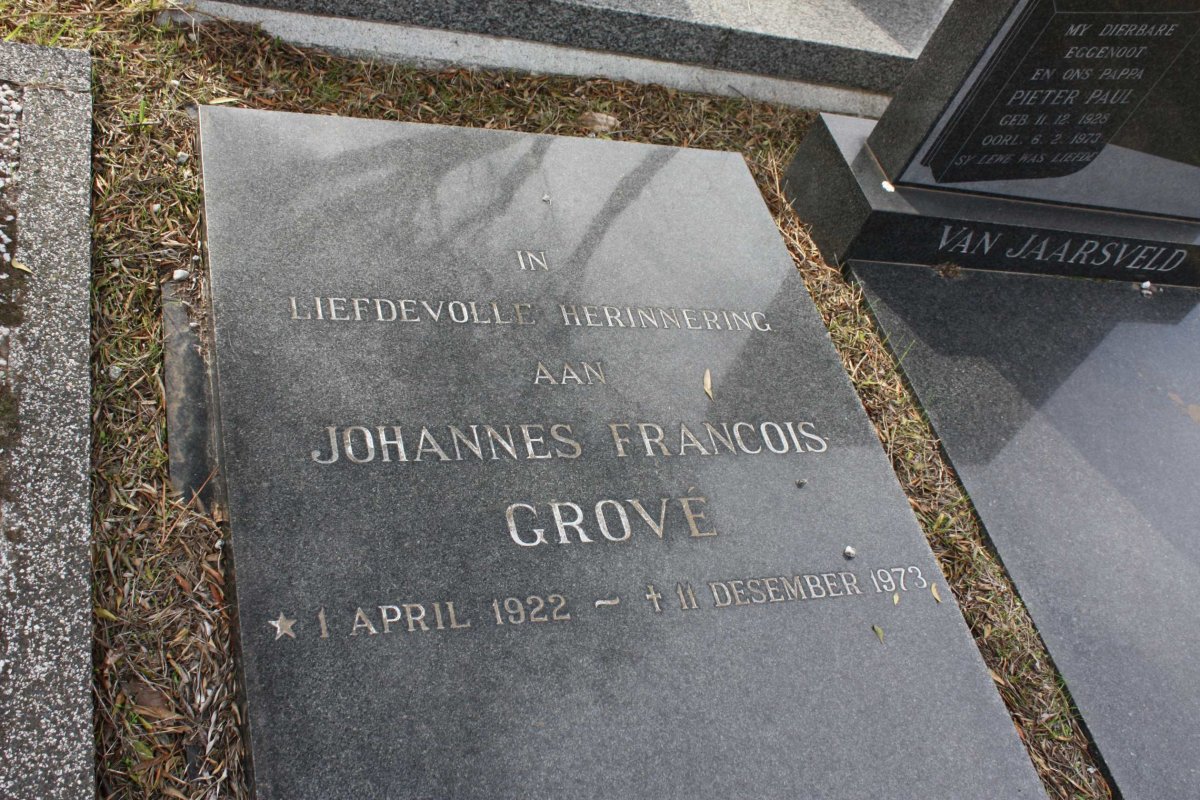 GROVÉ Johannes Francois 1922-1973
