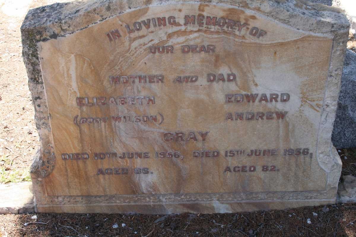 GRAY Edward Andrew -1956 &amp; Elizabeth WILSON -1956