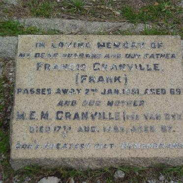 GRANVILLE Francis -1951 &amp; M.E.M. van DYK -1953