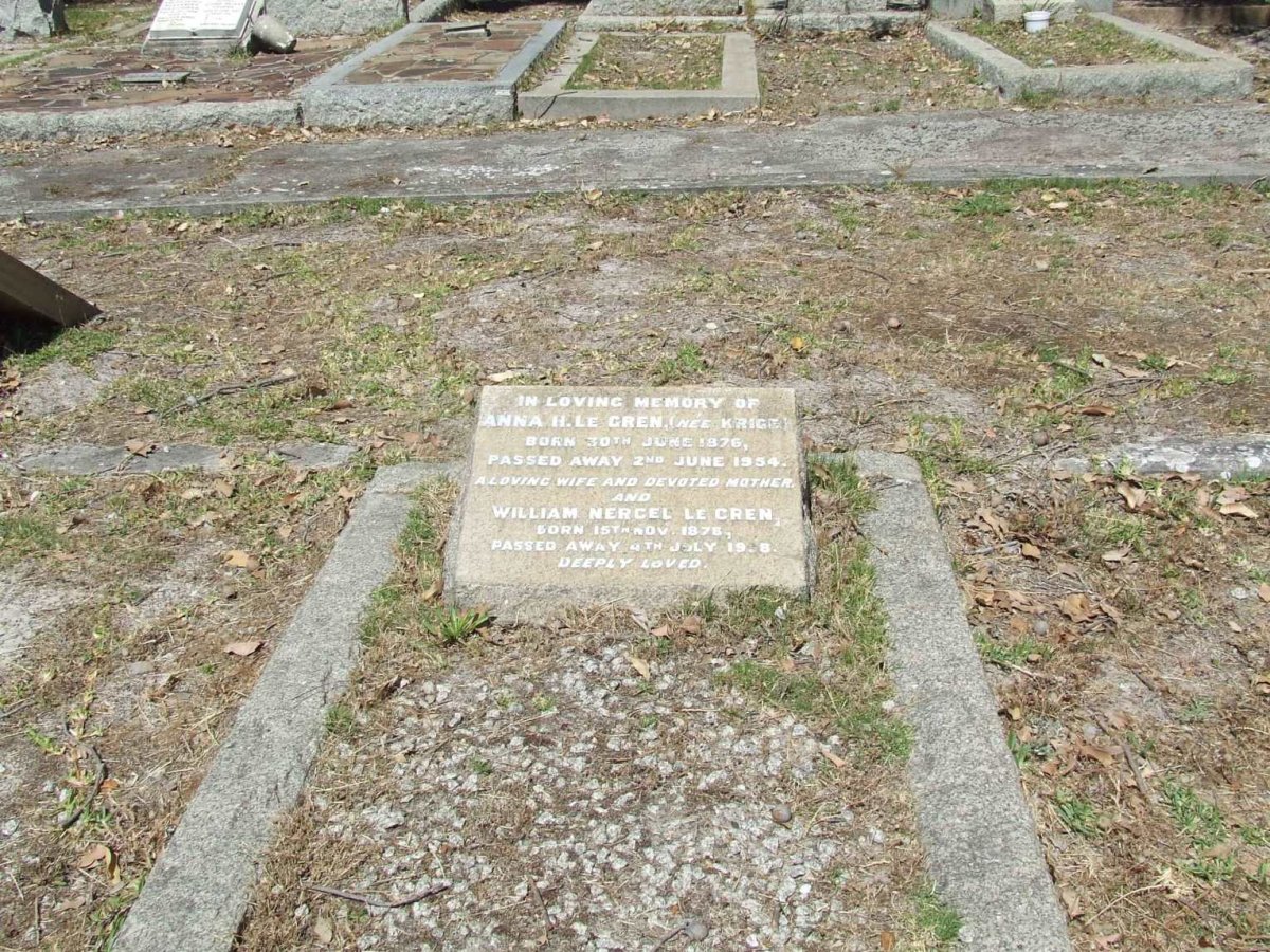 GREN William Nercel, le 1875 -19?8 &amp; Anna H. KRIGE 1876-1954