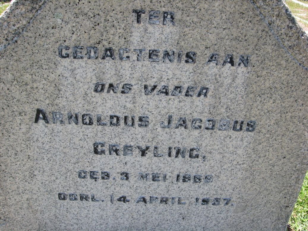 GREYLING Arnoldus Jacobus 18?9-1957