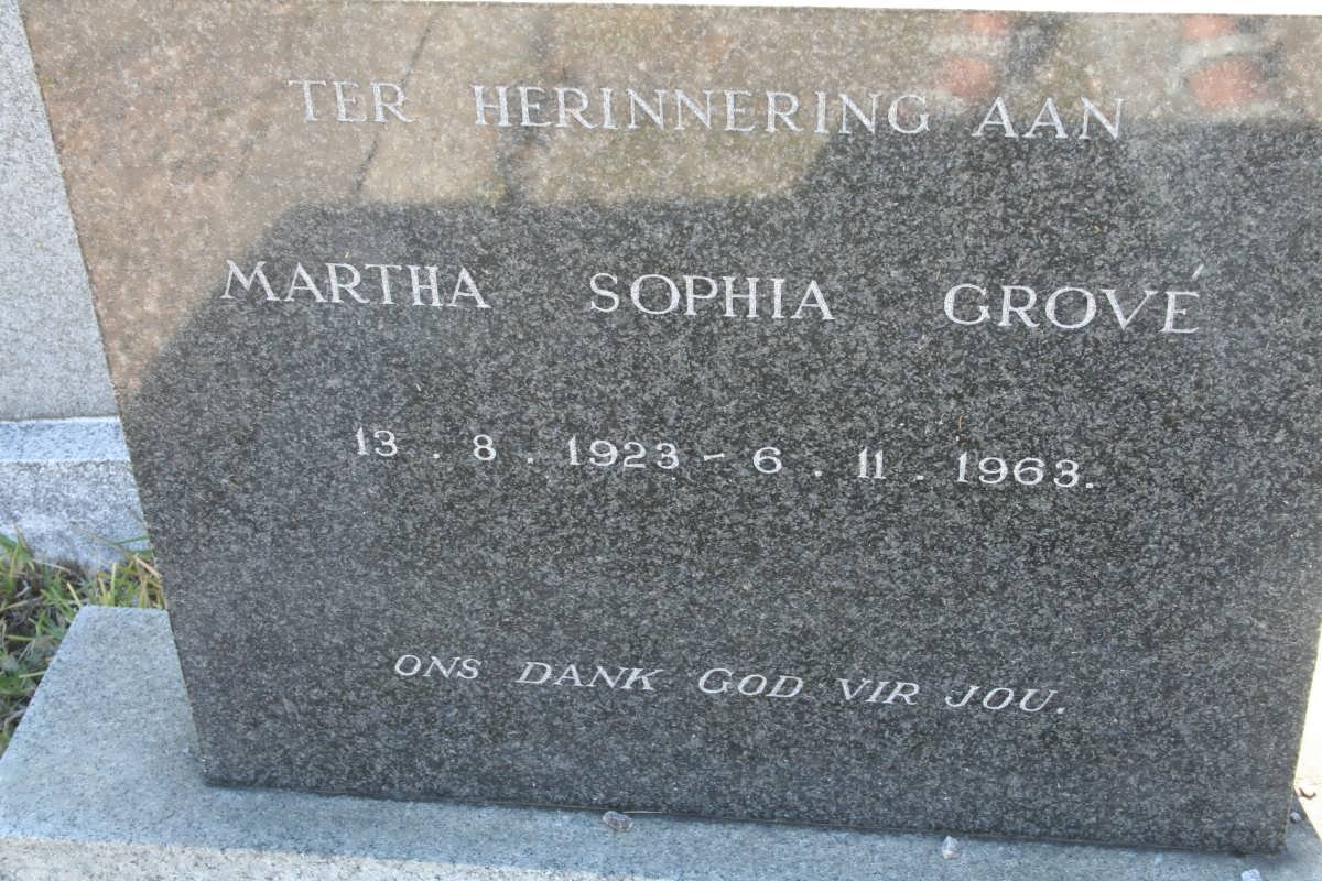 GROVÉ Martha Sophia 1923-1963