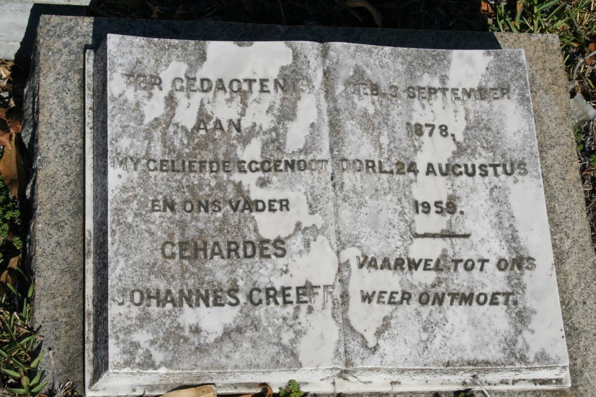 GREEFF Gehardes Johannes 1878-1959