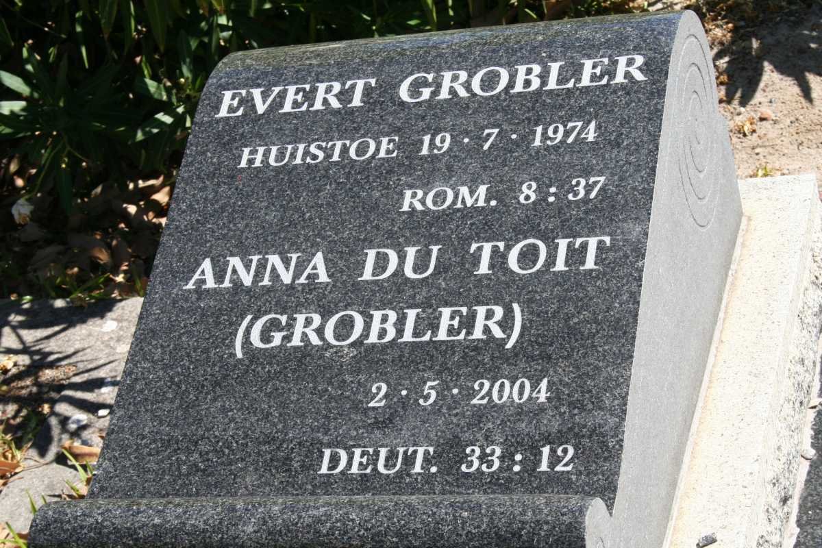 GROBLER Evert -1974 &amp; Anna DU TOIT -2004