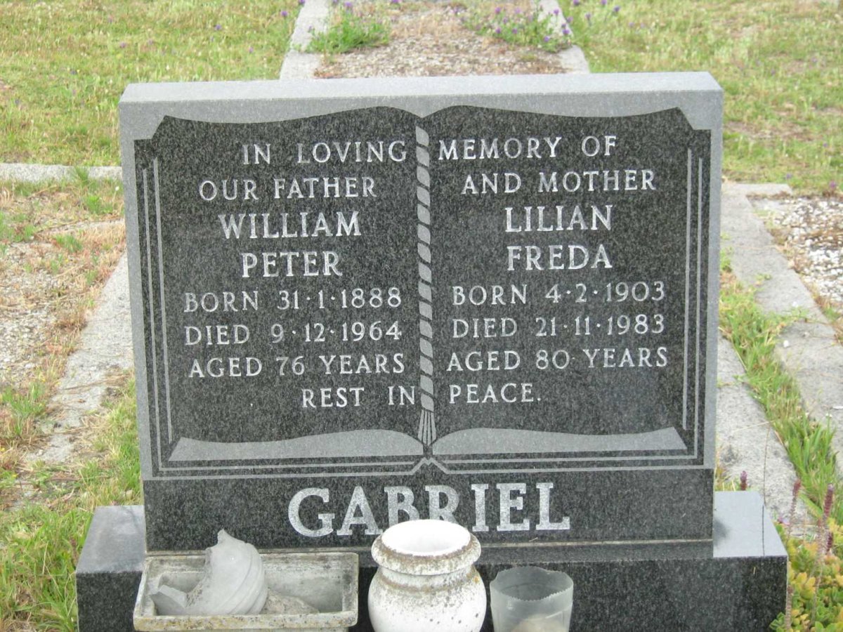 GABRIEL William Peter 1888-1964 &amp; Lilian Freda 1903-1983