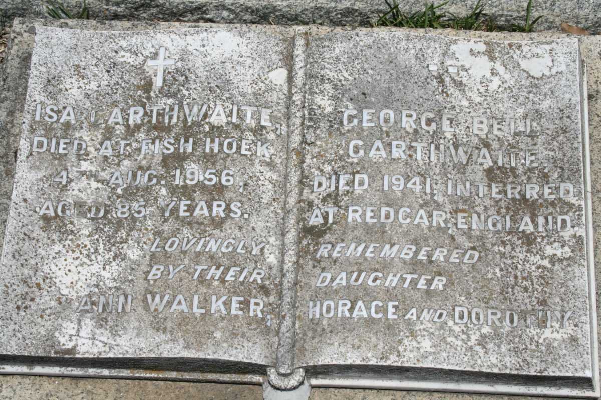 GARTHWAITE George Bell -1941 &amp; Isa -1956