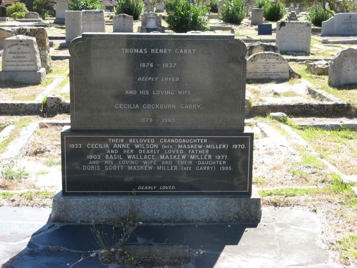 GARRY Thomas Henry 1876-1937 &amp; Cecilia Cockburn 1878-1965