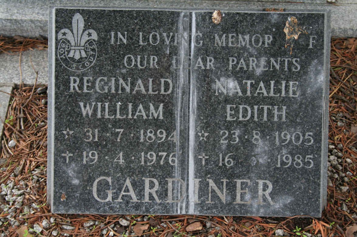 GARDINER Reginald William 1894-1976 &amp; Natalie Edith 1905-1985