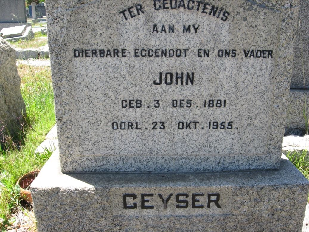 GEYSER John 1881-1955
