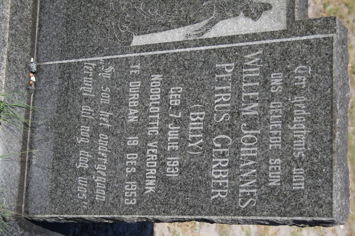 GERBER Willem Johannes Petrus 1931-1953