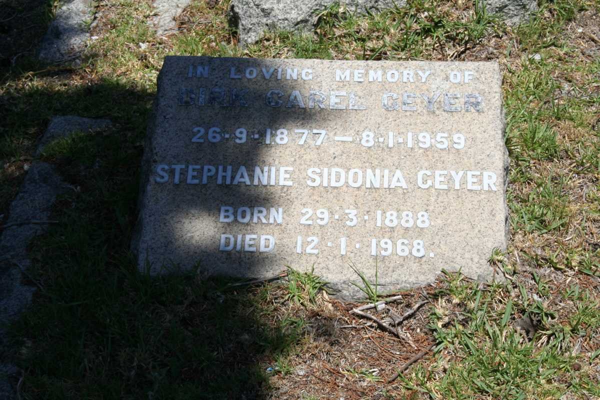 GEYER Dirk Carel 1877-1959 &amp; Stephanie Sidonia 1888-1968