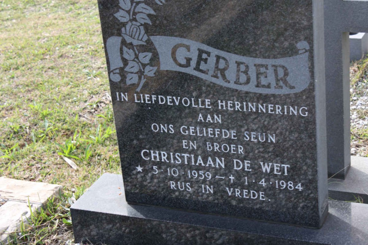 GERBER Christiaan de Wet 1959-1984