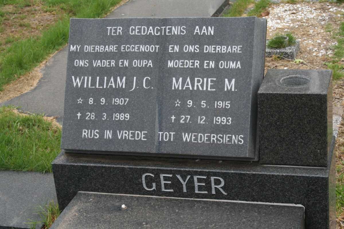 GEYER William J.C. 1907-1989 &amp; Marie M. 1915-1993
