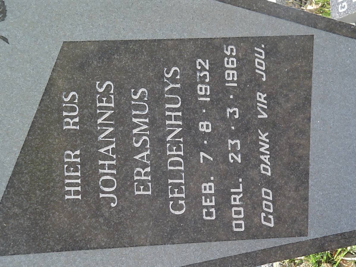 GELDENHUYS Johannes Erasmus 1932-1965