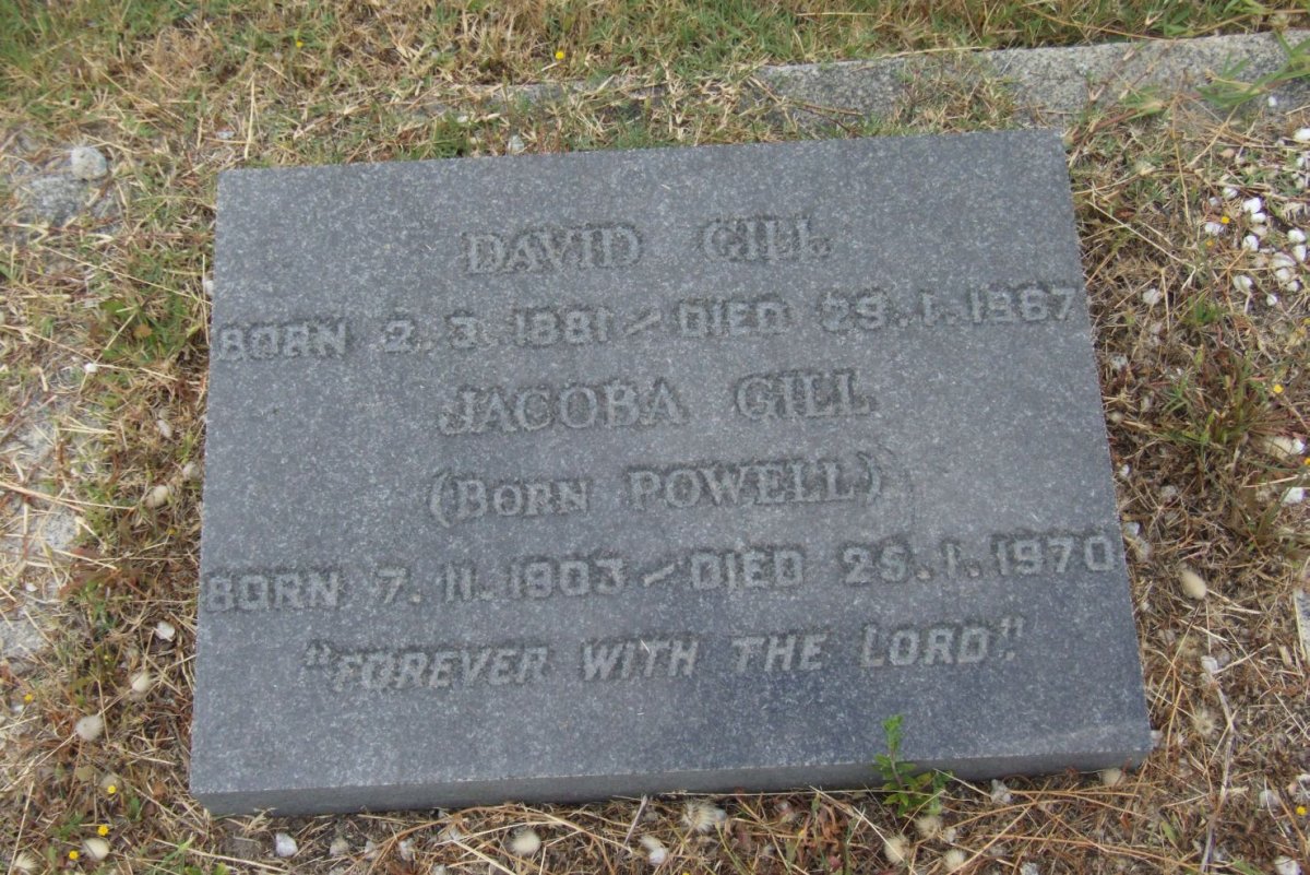 GILL David 1881-1967 &amp; Jacoba POWELL 1903-1970