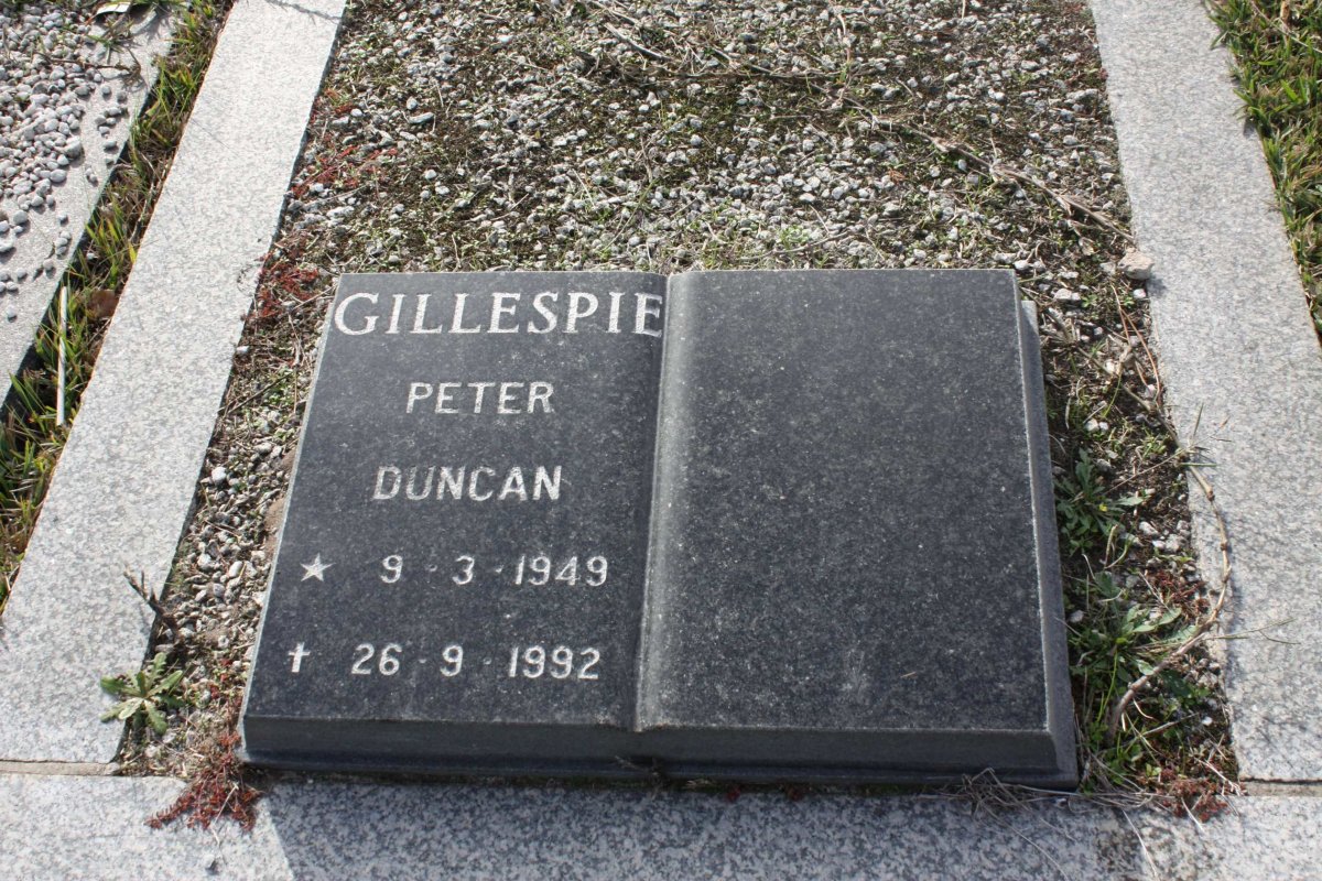 GILLESPIE Peter Duncan 1949-1992
