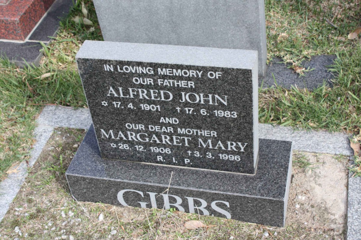 GIBBS Alfred John 1901-1983 &amp; Margaret Mary 1906-1996