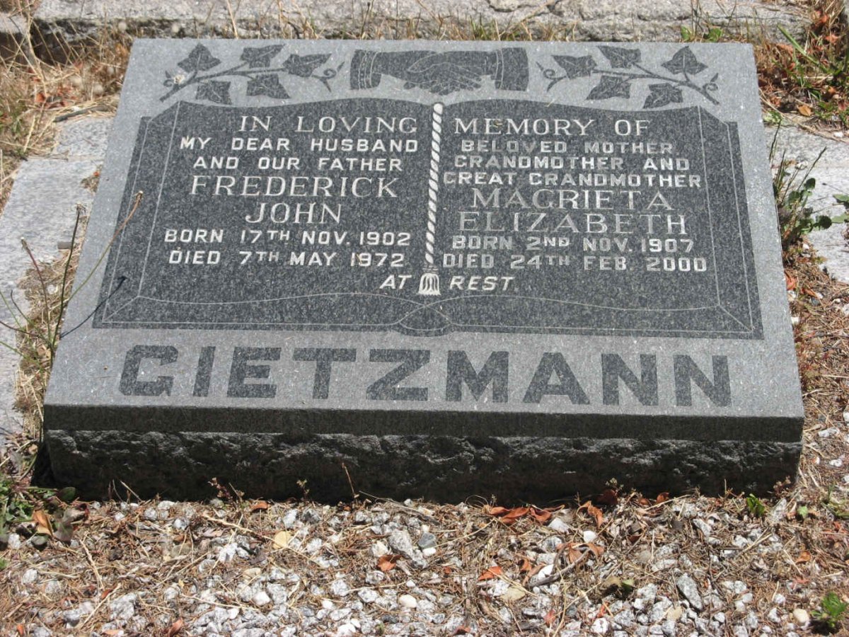 GIETZMANN Frederick John 1902-1972 &amp; Magrieta Elizabeth 1907-2000