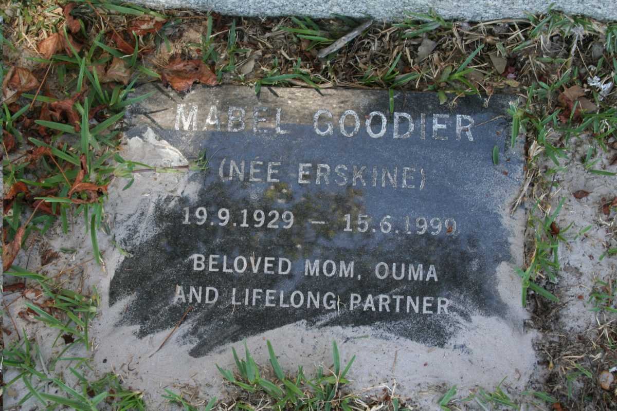 GOODIER Mabel nee ERSKINE 1929-1999
