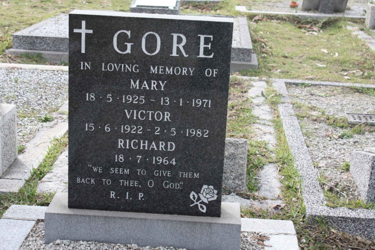 GORE Victor 1922-1982 &amp; Mary 1925-1971 :: GORE Richard -1964