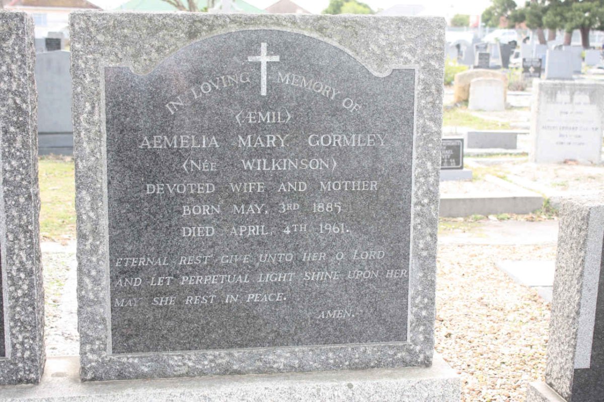 GORMLEY Aemelia Mary nee WILKINSON 1885-1961