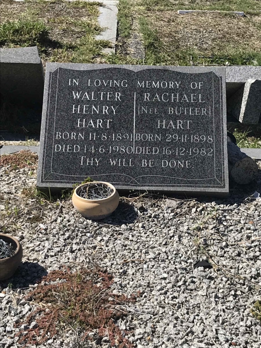 HART Walter Henry 1891-1980 &amp; Rachel BUTLER 1898-1982